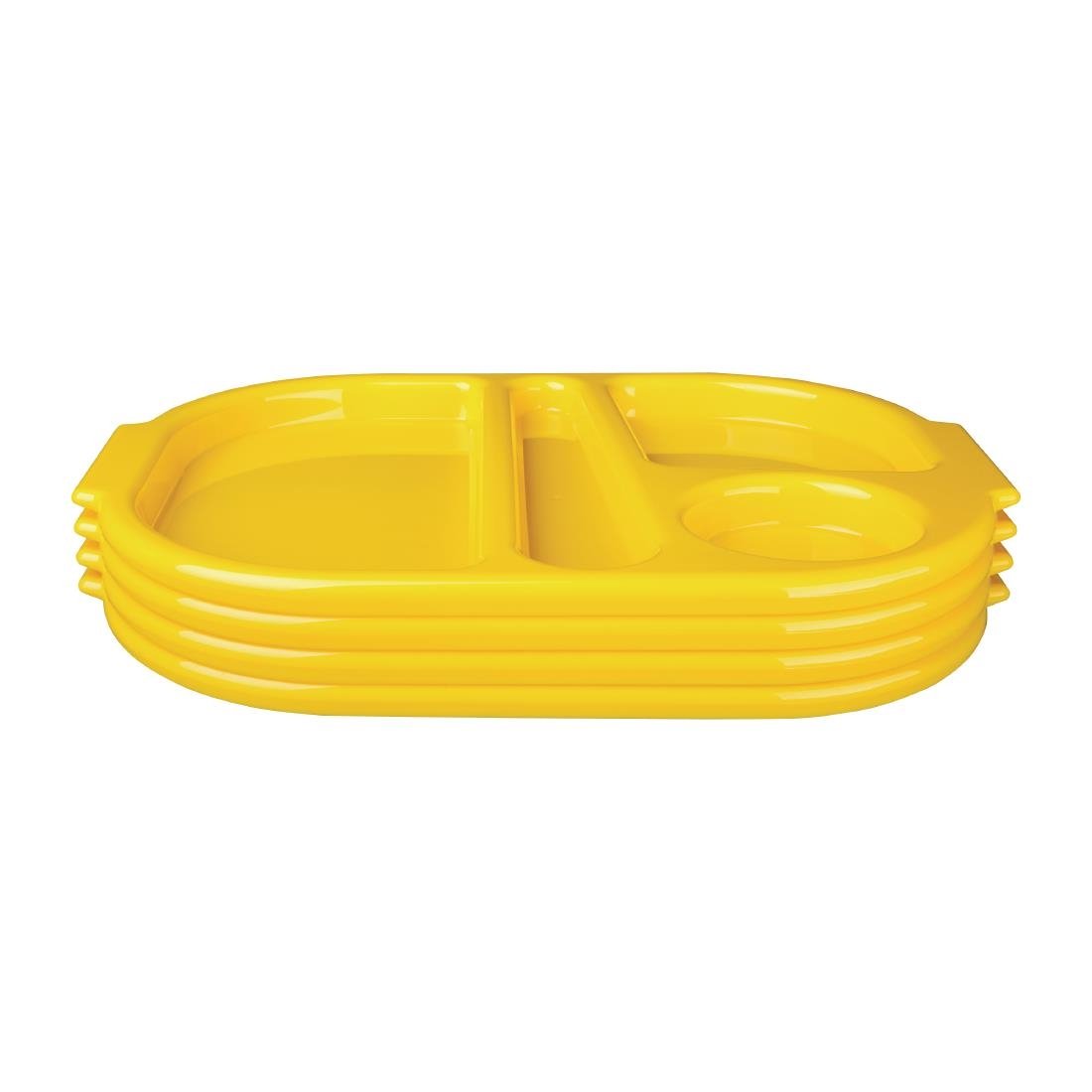 Olympia Kristallon Small Polypropylene Compartment Food Trays Yellow 321mm