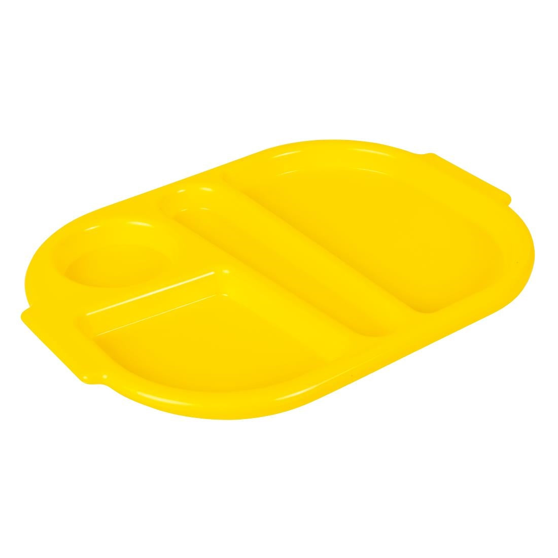 Olympia Kristallon PP Oval Compartment Food Tray Yellow 321mm