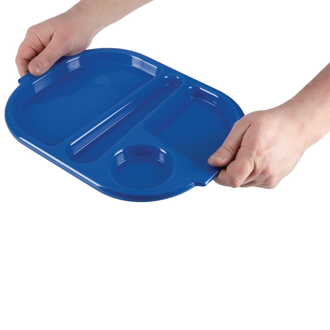 Olympia Kristallon Small Polypropylene Compartment Food Trays Blue 321mm