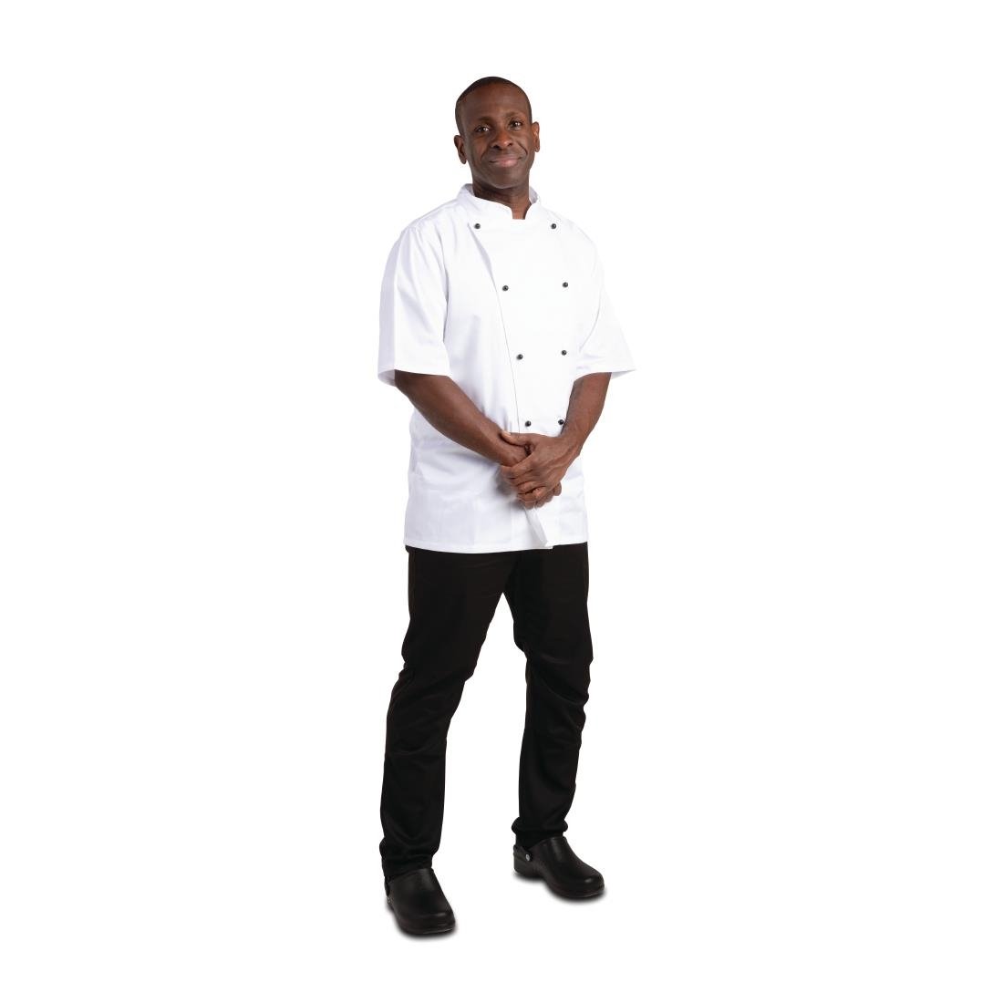 Whites Chicago Unisex Chef Jacket Short Sleeve White L