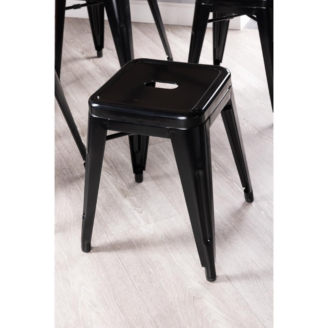 Bolero Bistro Steel High Stools Black (4 Pack)