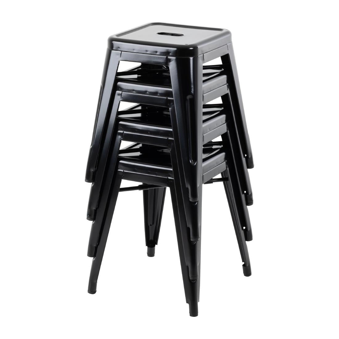 Bolero Bistro Steel High Stools Black (4 Pack)