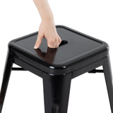 Bolero Bistro Steel High Stools Black (4 Pack)