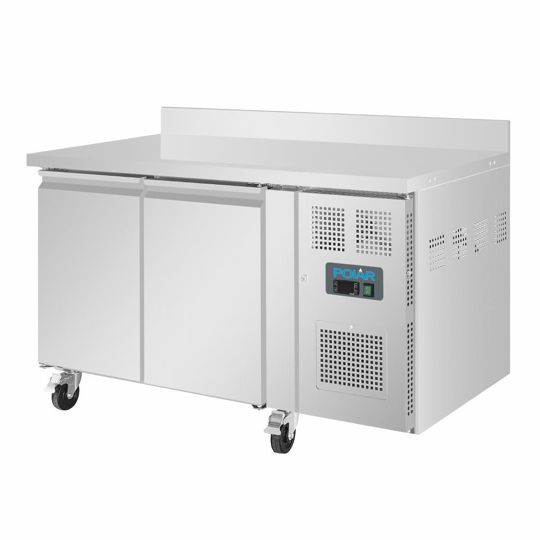 Polar U-Series Double Door Counter Fridge with Upstand 282Ltr