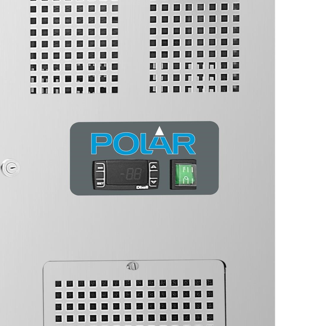 Polar U-Series Double Door Counter Fridge with Upstand 282Ltr