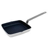 Vogue Aluminium Square Non-Stick Teflon Ribbed Skillet Pan 24cm