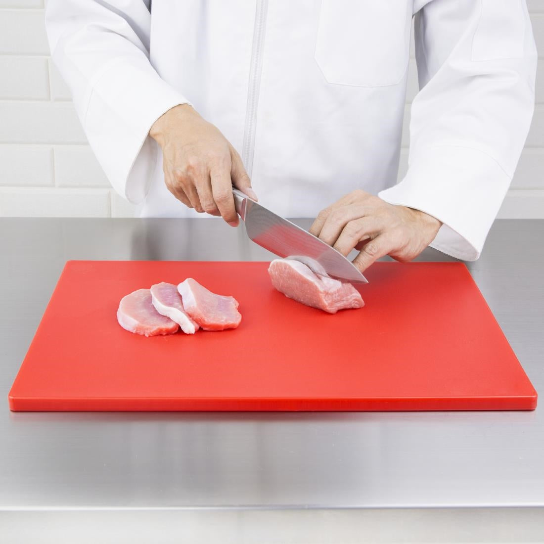 Hygiplas Thick Low Density Red Chopping Board Large 600x450x20mm