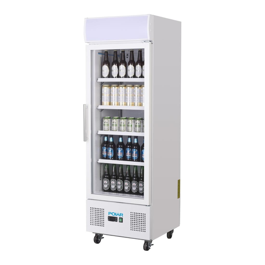 Polar G-Series Upright Display Fridge 218Ltr White