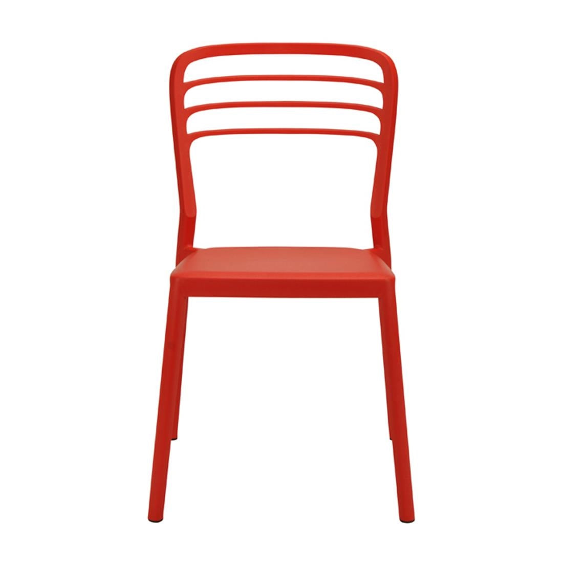 Newquay Ocean Plastic Outdoor Chair in Red (4 Pack)