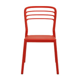 Newquay Ocean Plastic Outdoor Chair in Red (4 Pack)