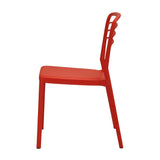 Newquay Ocean Plastic Outdoor Chair in Red (4 Pack)