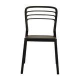 Newquay Ocean Plastic Outdoor Chair in Black (4 Pack)