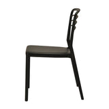 Newquay Ocean Plastic Outdoor Chair in Black (4 Pack)