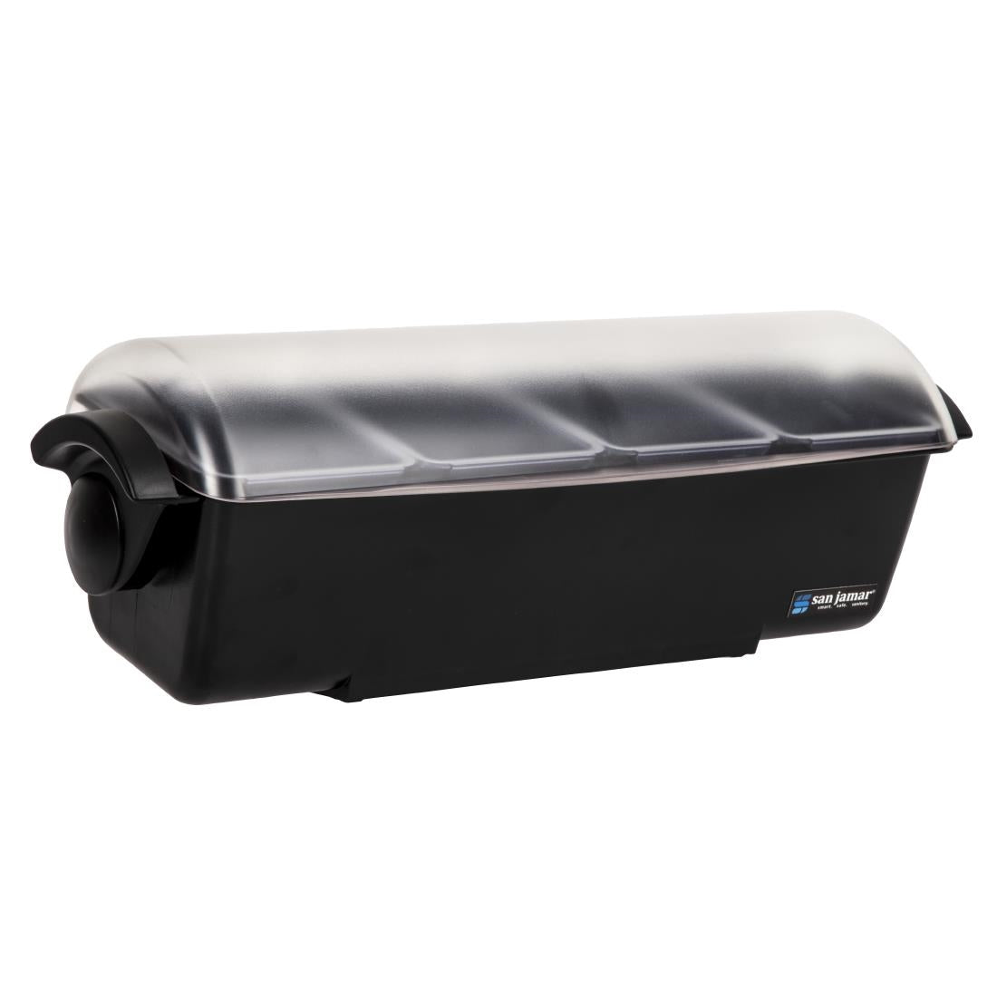 San Jamar 4 Tray Condiment Holder Black