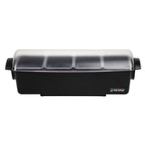 San Jamar 4 Tray Condiment Holder Black