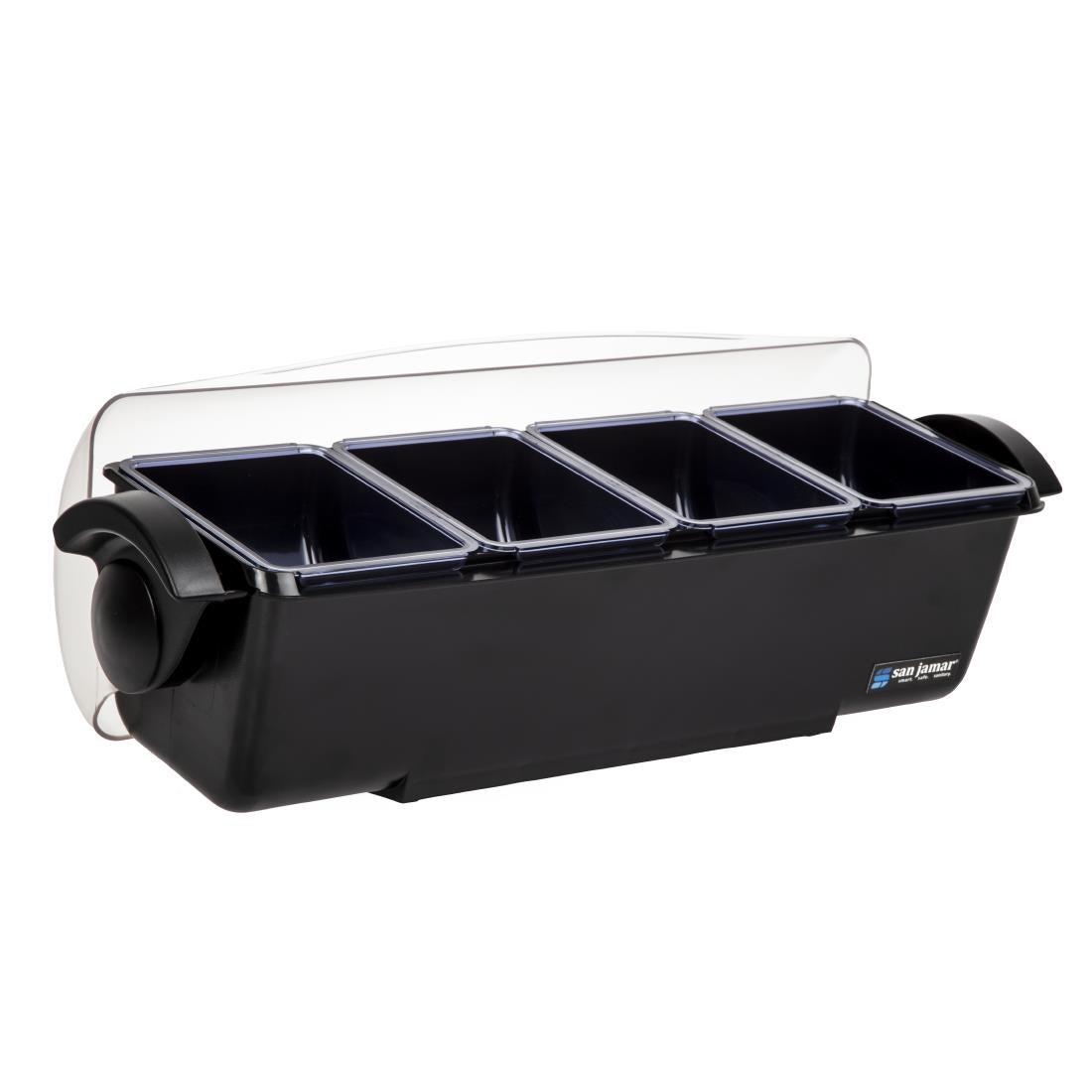 San Jamar 4 Tray Condiment Holder Black