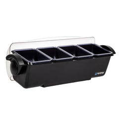 San Jamar 4 Tray Condiment Holder Black