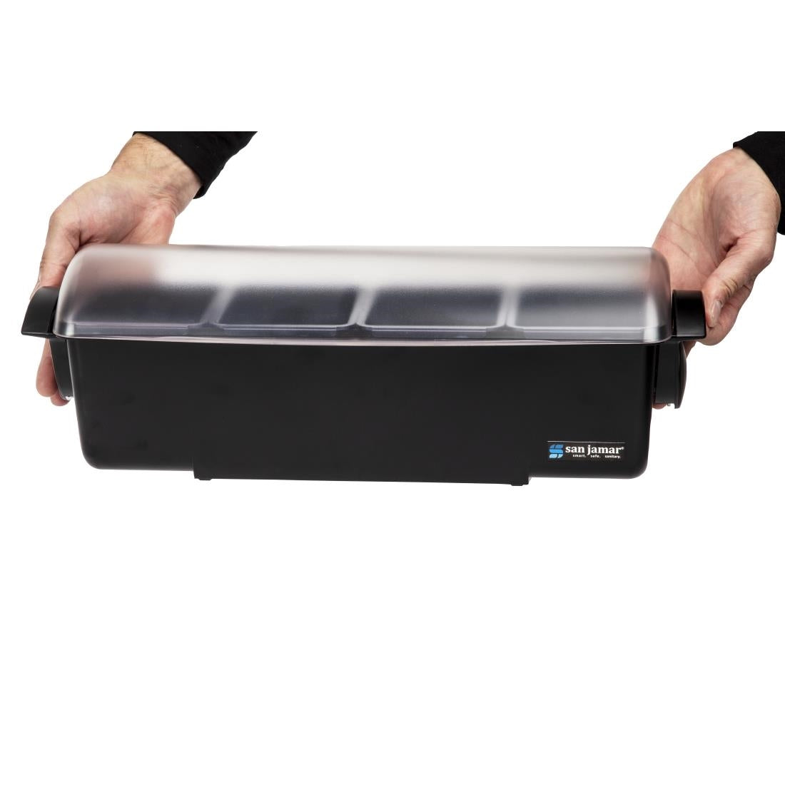 San Jamar 4 Tray Condiment Holder Black