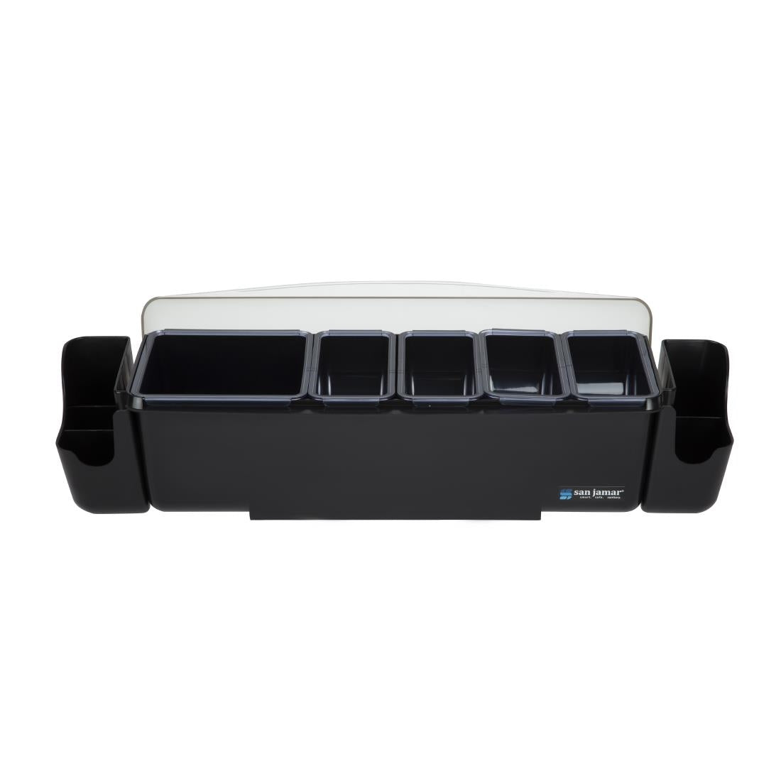 San Jamar  5 Tray Dome Condiment Dispenser Black