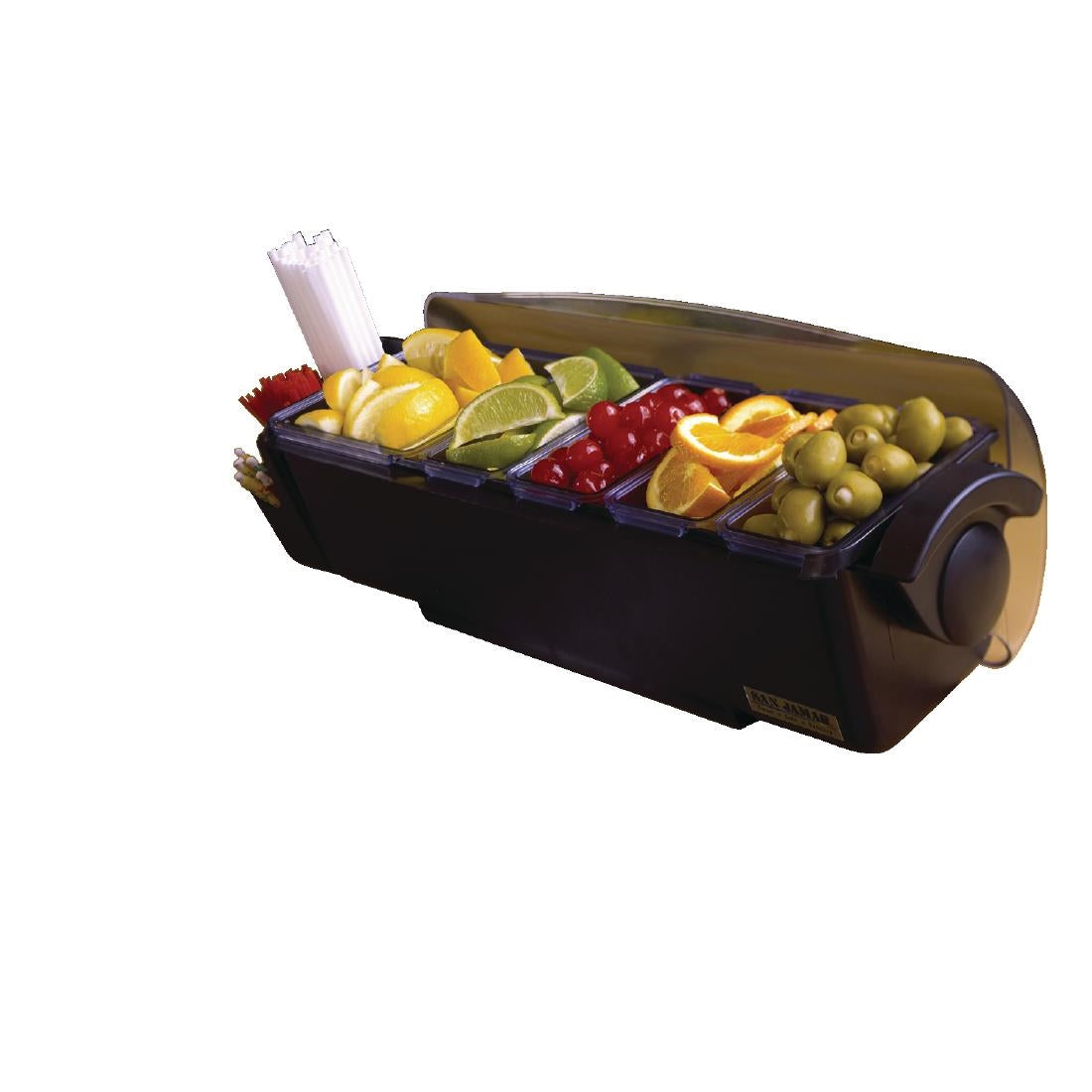 San Jamar  5 Tray Dome Condiment Dispenser Black