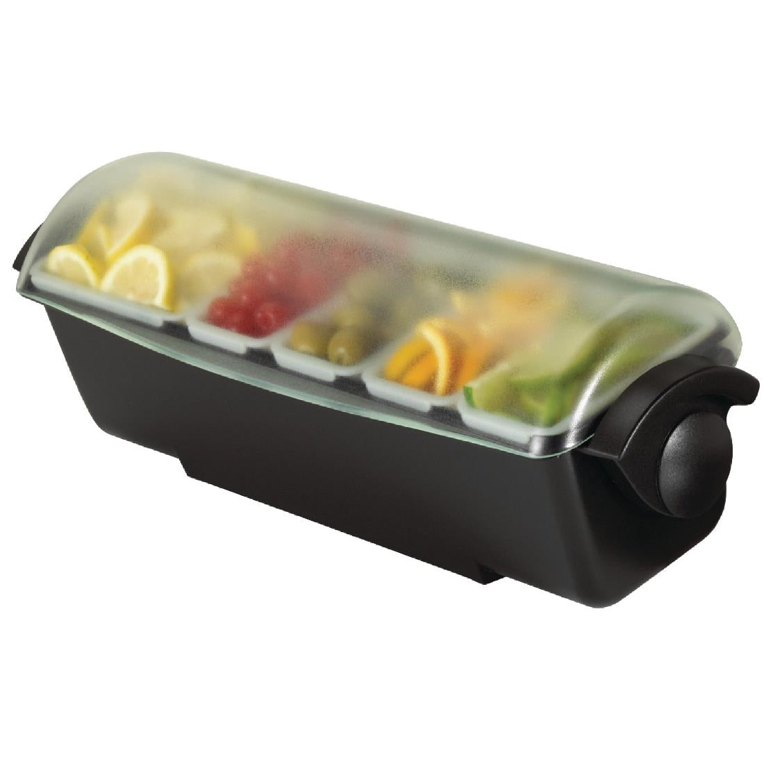 San Jamar  5 Tray Dome Condiment Dispenser Black