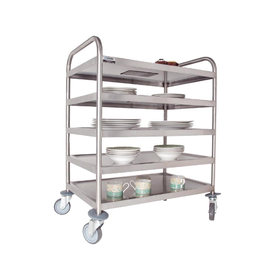 Craven 5 Tier General Purpose and Cleaning Trolley With Brakes