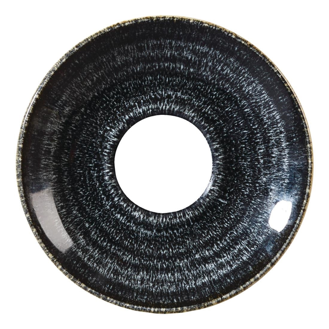 Churchill Studio Prints Homespun Charcoal Black Cappuccino Saucers 156mm