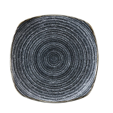 Churchill Studio Prints Homespun Charcoal Black Square Plates 252mm