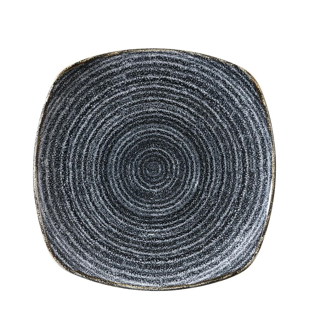 Churchill Studio Prints Homespun Charcoal Black Square Plates 215mm