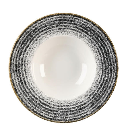 Churchill Studio Prints Homespun Charcoal Black Wide Rim Bowls 240mm