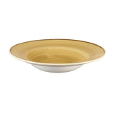 Churchill Stonecast Round Wide Rim Bowl Mustard Seed Yellow 240mm (Pack of 12)