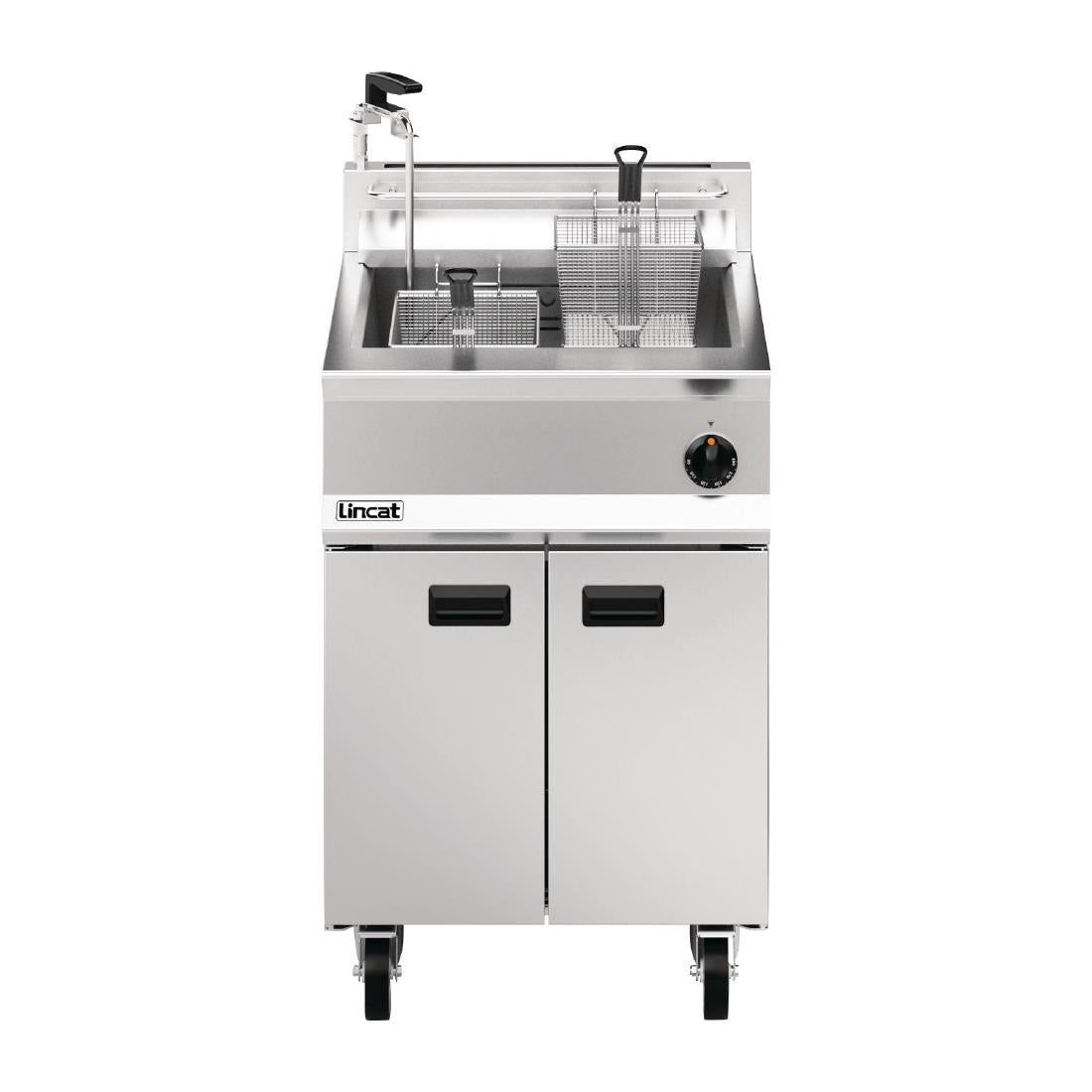 Lincat Opus 800 Single Tank Twin Basket Free Standing Natural Gas Filtration Fryer OG8107/OP