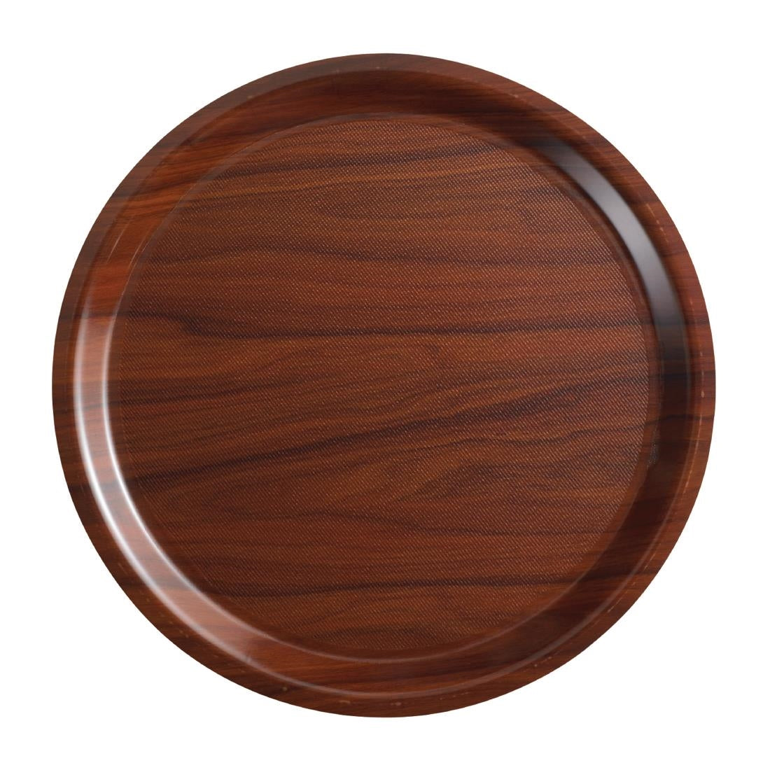 Cambro Mykonos Laminate Round Canteen Tray Walnut 380mm