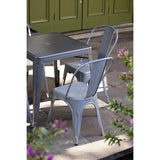 Bolero Bistro Steel Side Chairs Grey (4 Pack)
