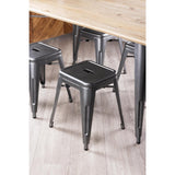 Bolero Bistro Steel Low Stools Gun Metal (4 Pack)