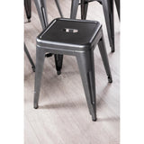 Bolero Bistro Steel Low Stools Gun Metal (4 Pack)
