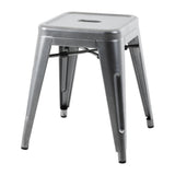 Bolero Bistro Steel Low Stools Gun Metal (4 Pack)