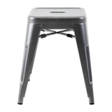 Bolero Bistro Steel Low Stools Gun Metal (4 Pack)