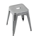 Bolero Bistro Steel Low Stools Gun Metal (4 Pack)