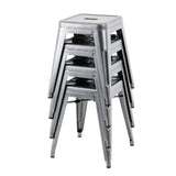 Bolero Bistro Steel Low Stools Gun Metal (4 Pack)