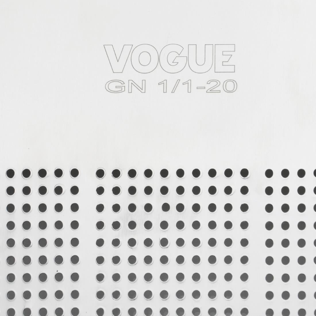 Vogue Stainless Steel Heavy Duty Perforated 1/1 Gastronorm Tray 20mm