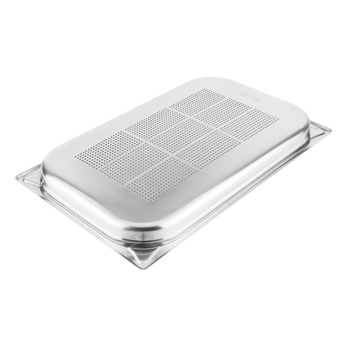 Vogue Stainless Steel Heavy Duty Perforated 1/1 Gastronorm Tray 40mm