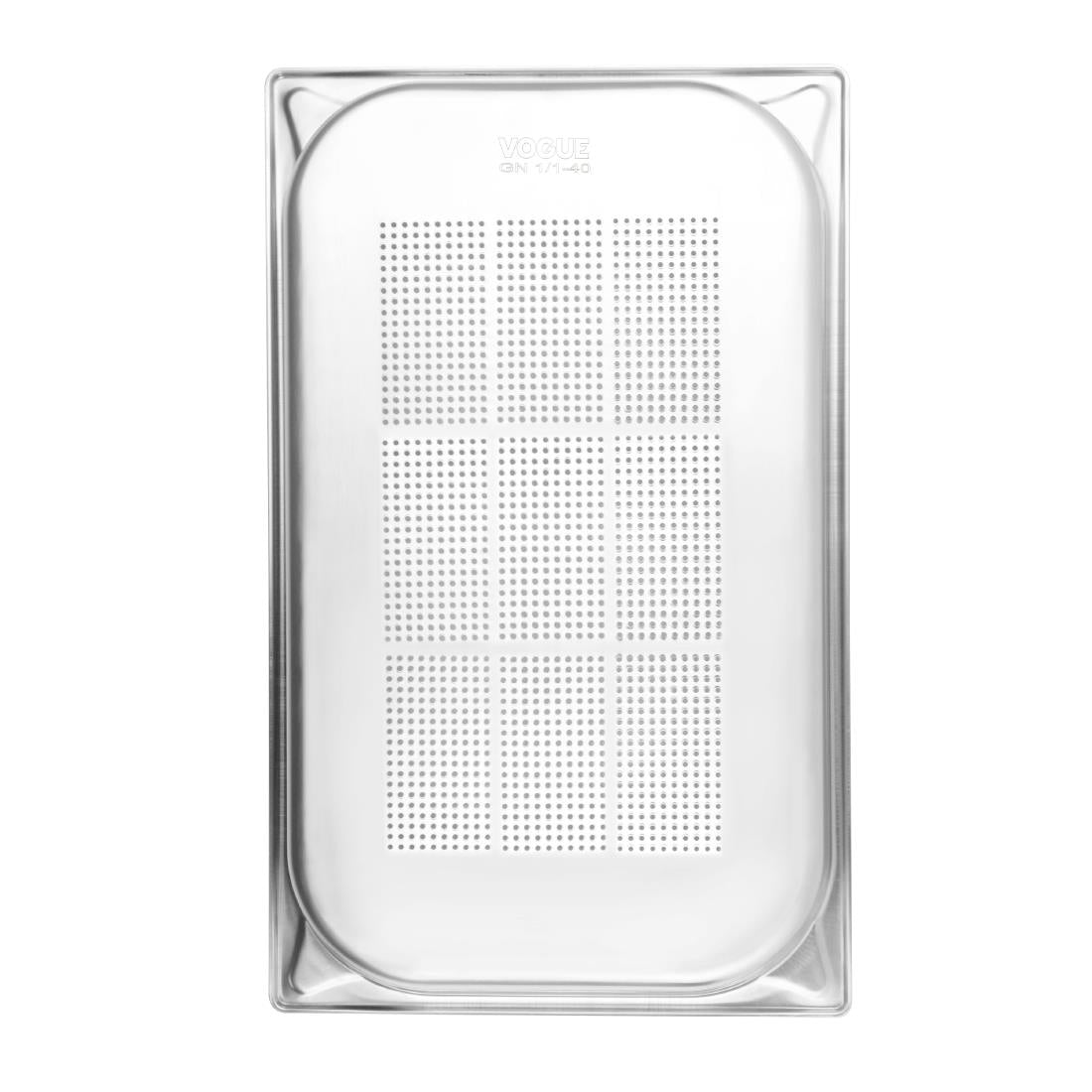 Vogue Stainless Steel Heavy Duty Perforated 1/1 Gastronorm Tray 40mm