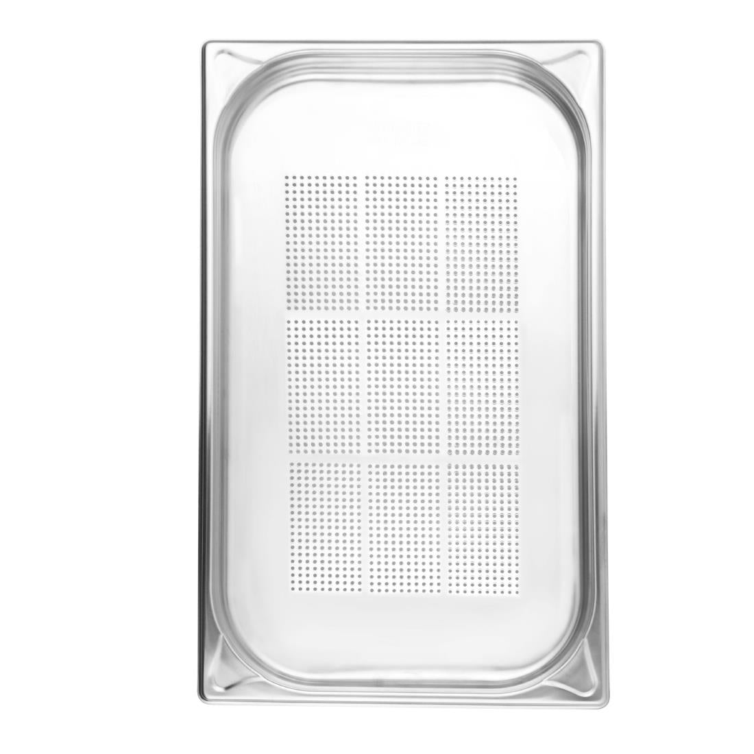 Vogue Stainless Steel Heavy Duty Perforated 1/1 Gastronorm Tray 40mm
