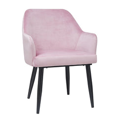 Bolero Lia Velvet Effect Chairs Dusty Pink (2 Pack)