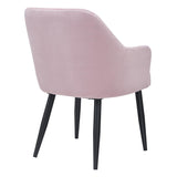 Bolero Lia Velvet Effect Chairs Dusty Pink (2 Pack)