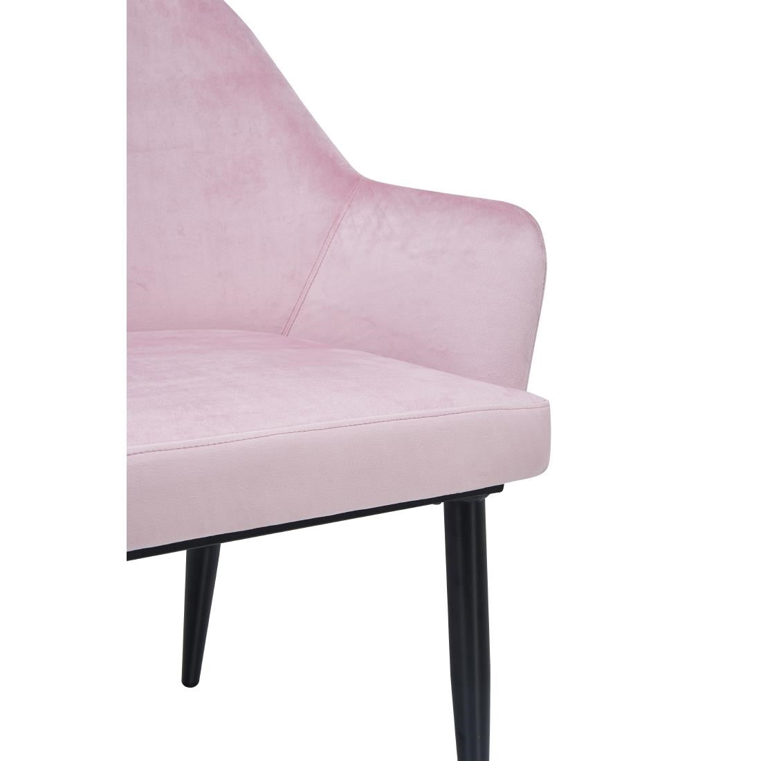 Bolero Lia Velvet Effect Chairs Dusty Pink (2 Pack)