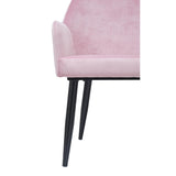 Bolero Lia Velvet Effect Chairs Dusty Pink (2 Pack)