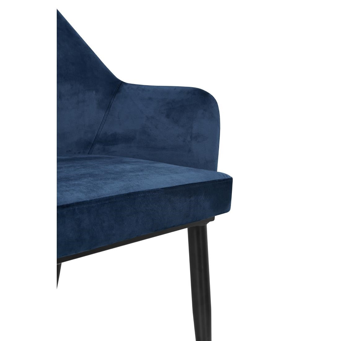Bolero Lia Velvet Effect Chairs Dark Navy (2 Pack)