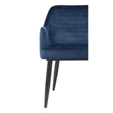 Bolero Lia Velvet Effect Chairs Dark Navy (2 Pack)
